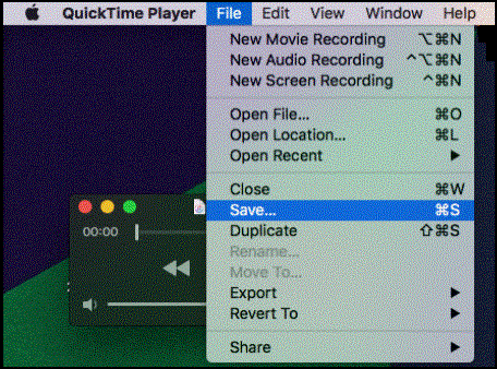 Save GIFs Using QuickTime Player