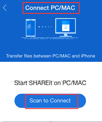 Transfira vídeos do iPhone para o Mac usando o SHAREit