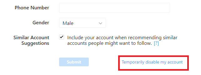  Temporarily Disable Your Account 