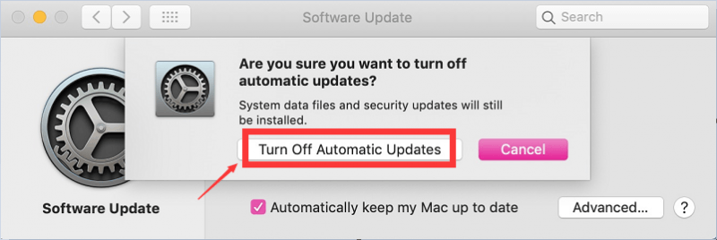 Отключить автоматическое обновление на Mac