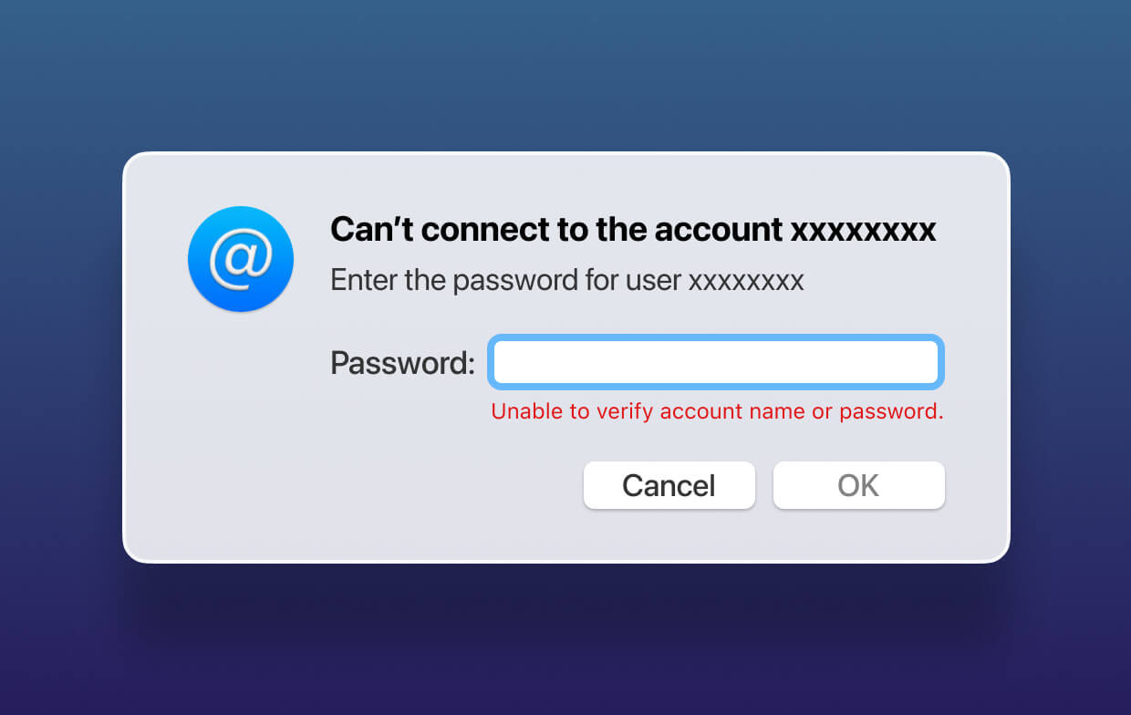 Kan accountnaam of wachtwoord niet verifiëren