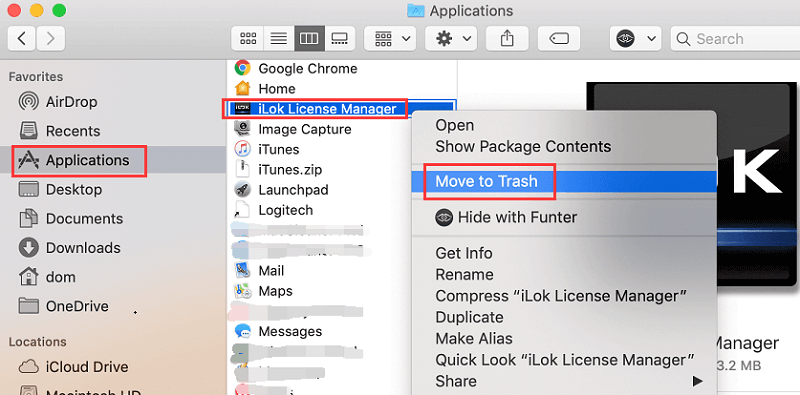 قم بإلغاء تثبيت iLok License Manager على نظام Mac يدويًا