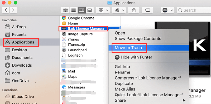 Uninstall iLok License Manager on Mac Manually