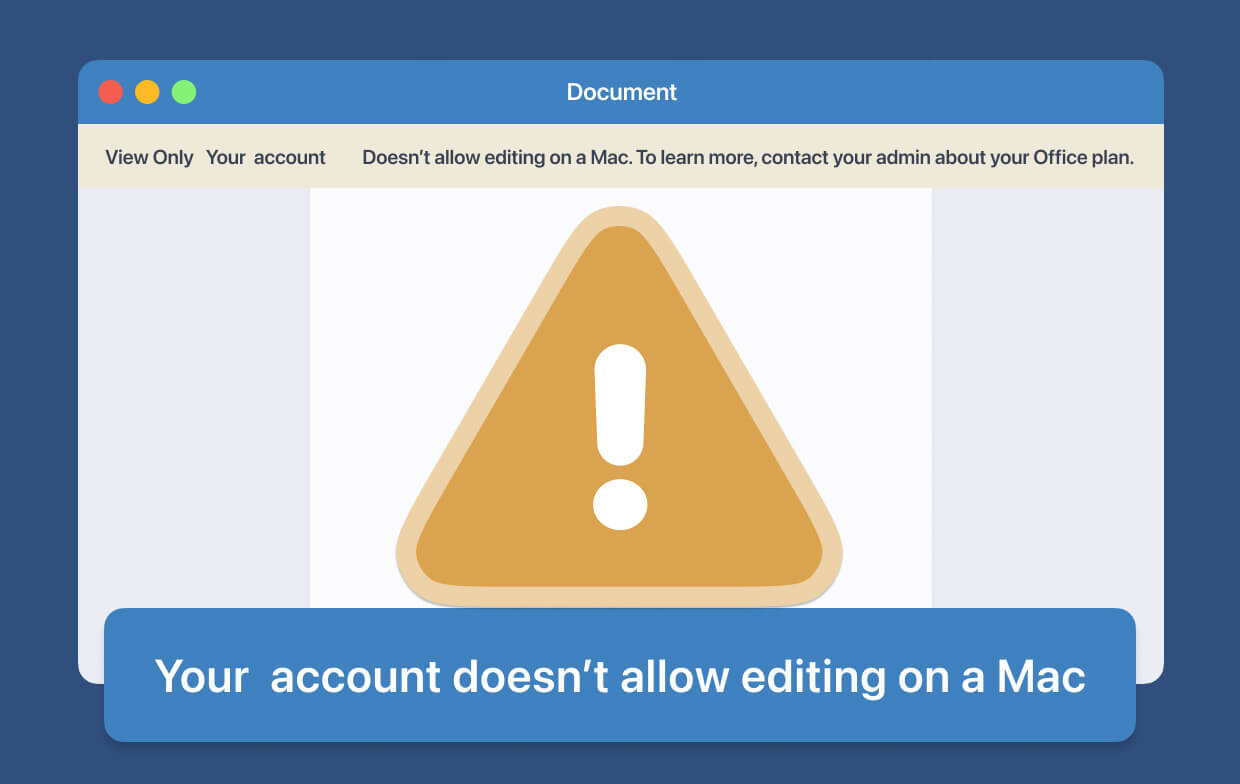 귀하의 계정은 Mac에서 편집을 허용하지 않습니다