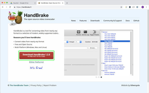 قم بتشغيل MKV على Mac باستخدام Handbrake