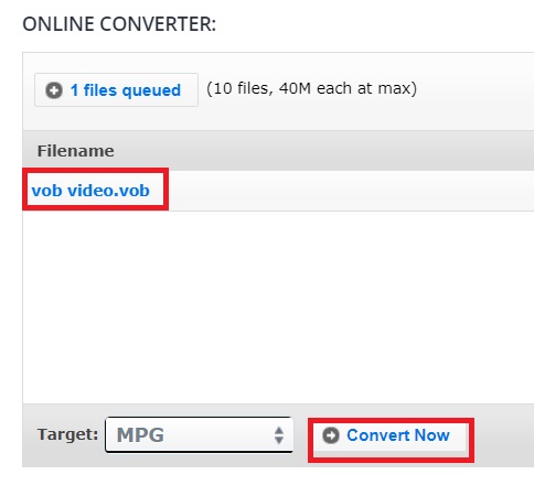 Make VOB to MPG with Online Tool