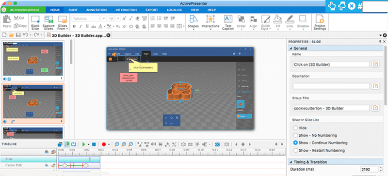 Экран записи с ActivePresenter