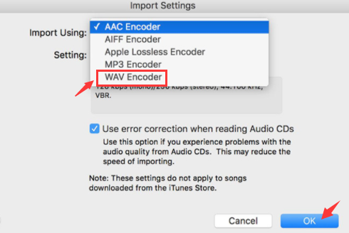 在 iTunes 上将 AIFF 转换为 WAV