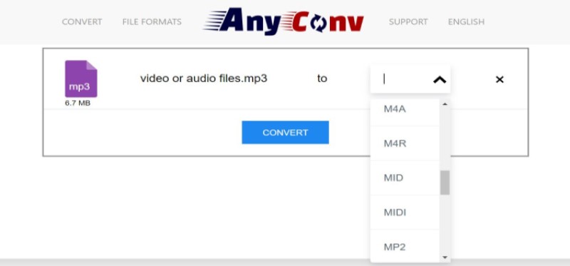 AnyConv Онлайн аудио конвертер