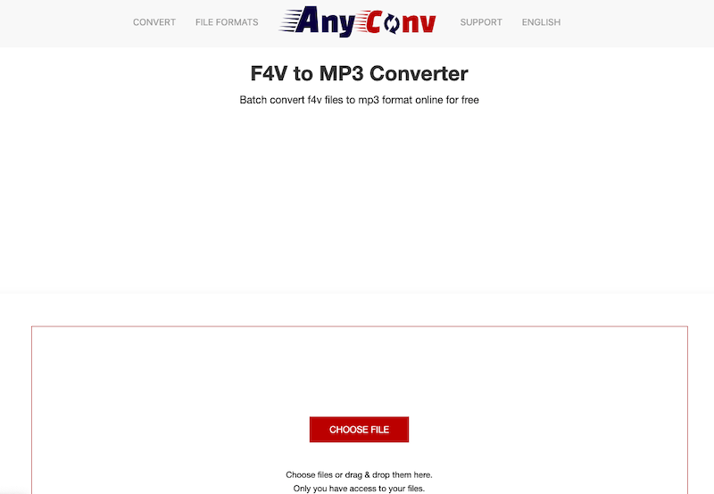 Use AnyConv para converter F4V para MP3 online