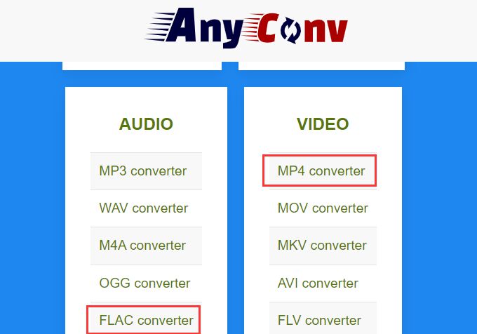 Converter FLAC para MP4 online