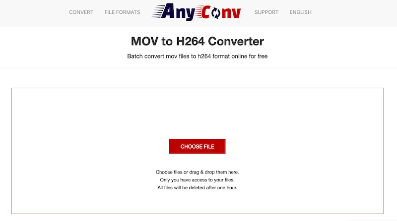 AnyConv: Online MOV to H.264 Converter