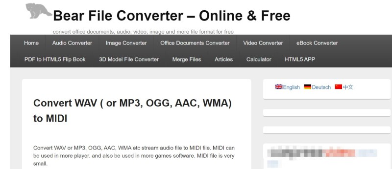 Bear File WAV to MIDI Converter