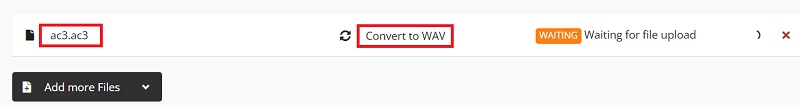 Upload AC3 File and Convet It to WAV Format