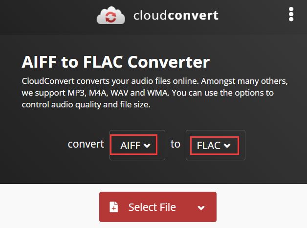 Converteer AIFF naar FLAC online