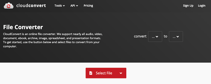 Online Audio To Video Converter: CloudConvert