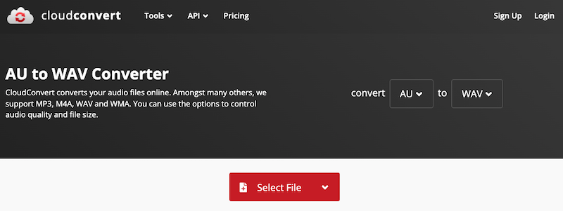 AU to WAV Converter: CloudConvert