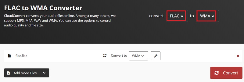 Turn FLAC into WMA with Online Tools