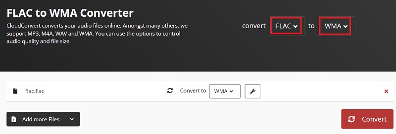 Transforme FLAC em WMA com ferramentas online