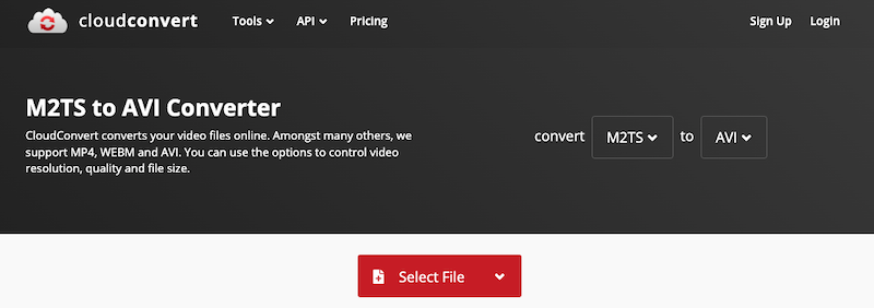 CloudConvert: internetowy konwerter M2TS na AVI