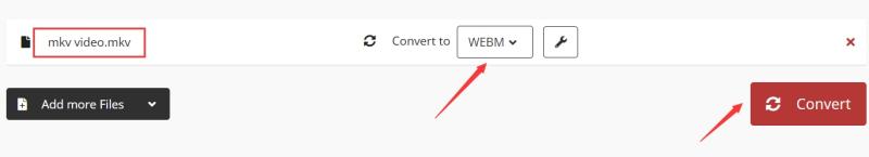 Converter MKV para WebM Online