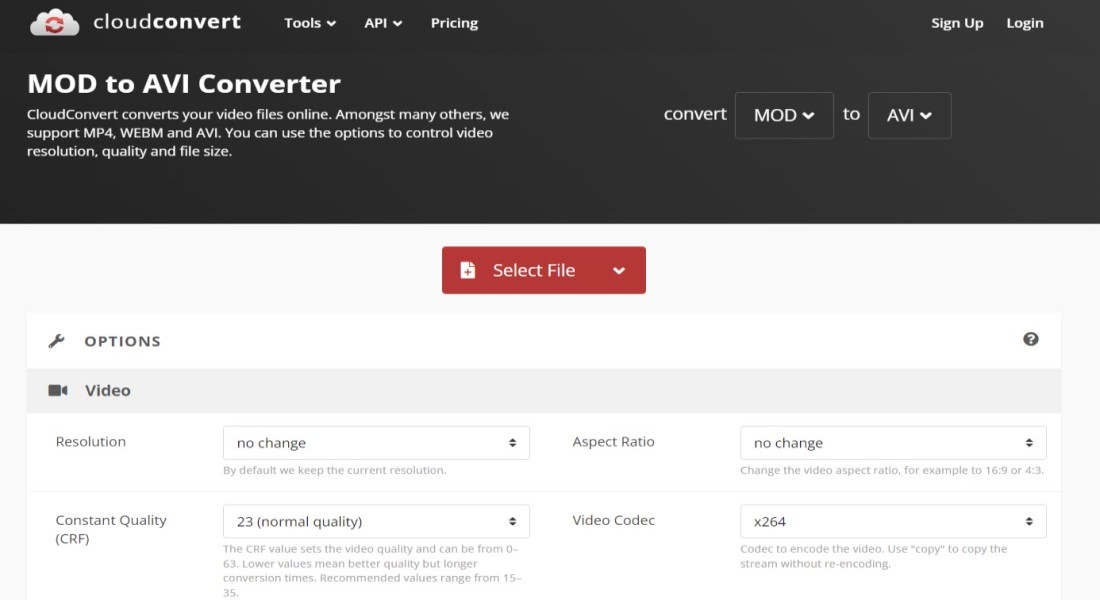 Converteer MOD gratis naar AVI