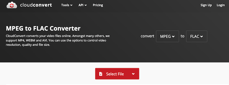 Steps to Convert MPEG to FLAC Using CloudConvert
