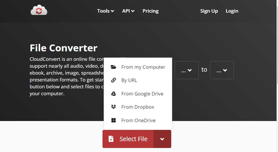 Łatwo przekonwertuj MPG na MOV na CloudConvert.com