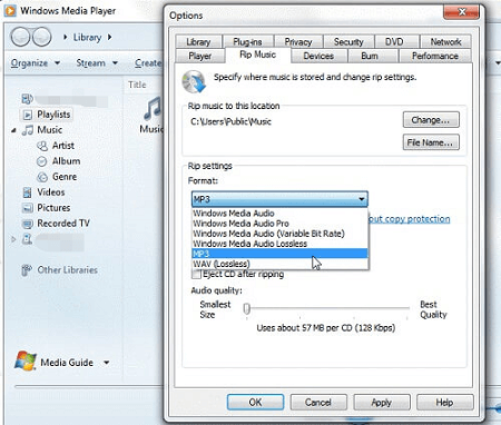 Convert M4A to MP3 Using Windows Media Player