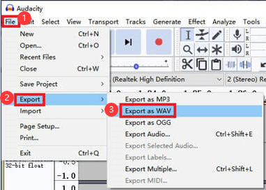 Converteer MP4 naar WAV met Audacity