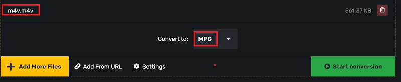 Zmień M4V w MPG za pomocą bezpłatnych narzędzi online