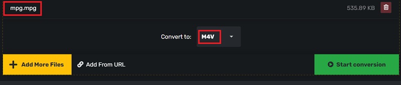 Transfer MPG into M4V for Free