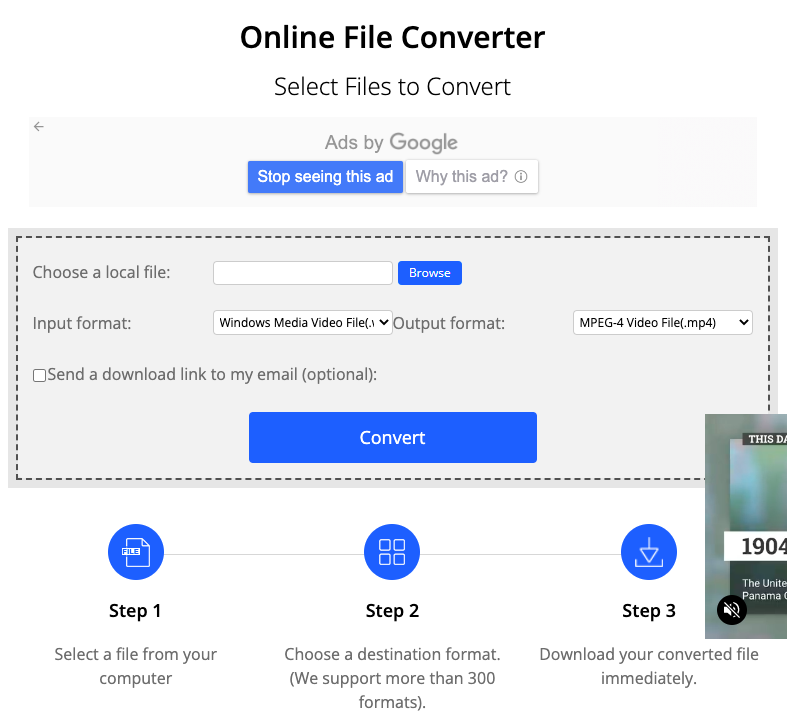 Convert WMV Files to VOB Format with ConvertFiles.com