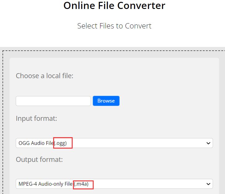 Converteer OGG online naar M4A