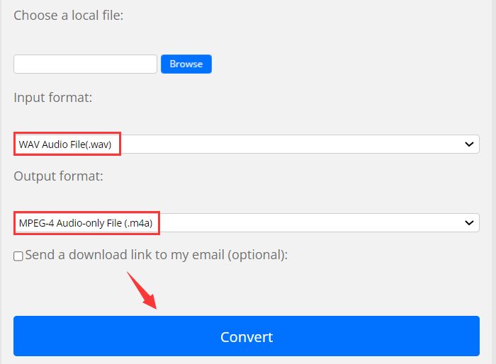 Online WAV naar M4A-converter