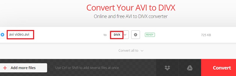 تحويل AVI إلى تنسيق DivX مع البرامج عبر الإنترنت