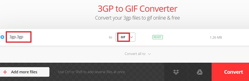 Преобразование 3GP в формат GIF легко