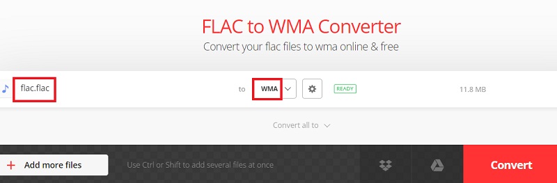 Преобразование FLAC в формат WMA легко