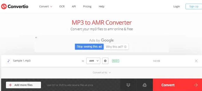 Converteer MP3 naar AMR online