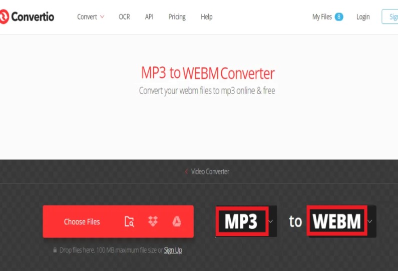 Конвертируйте MP3 в WEBM онлайн бесплатно