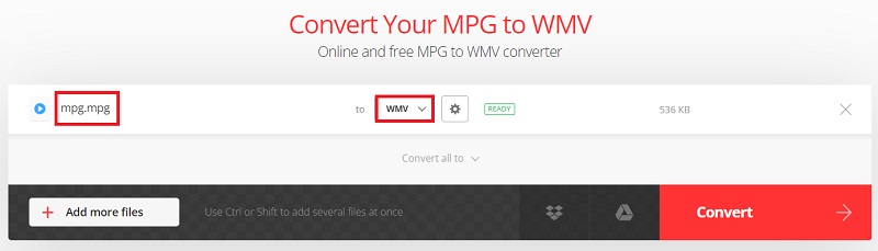 Конвертируйте MPG в WMV бесплатно