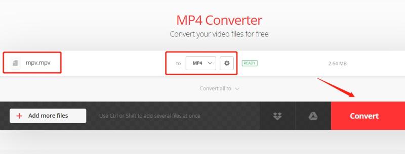 Converteer eenvoudig MPV naar MP4 online