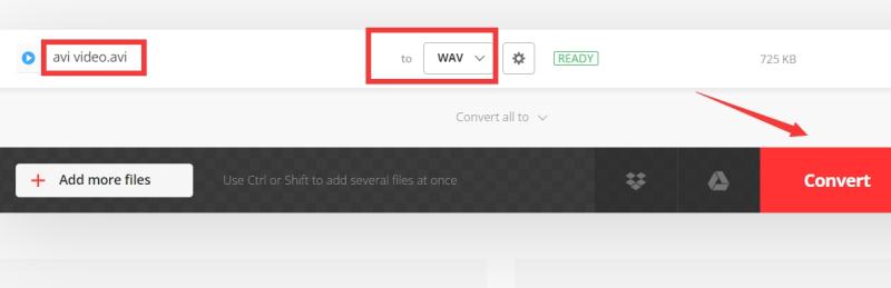 使用 Convertio 在线将 AVI 转为 WAV