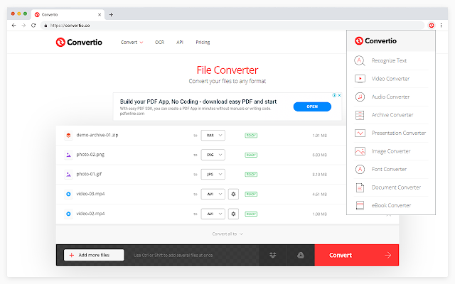 Convert AMR to MP3 Using Convertio