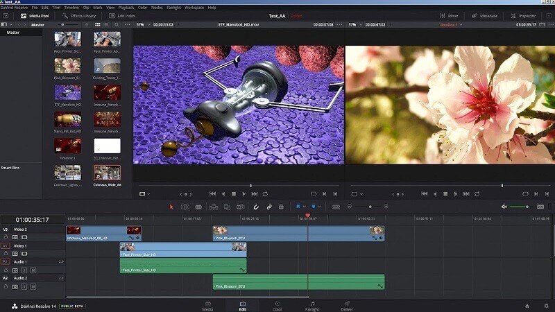 Editor de vídeo Davinci Resolve