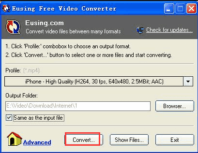 Converteer MXF naar MP4 met Eusing Free Video Converter