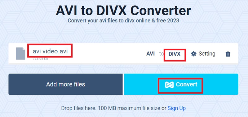 Converteer AVI gratis naar DivX