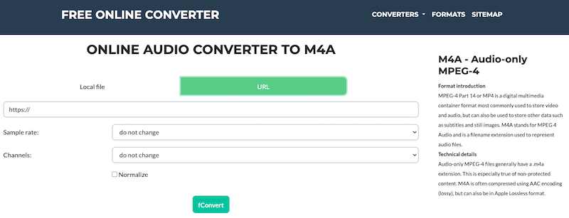 在 FConvert.com 在线将 AVI 转换为 M4A