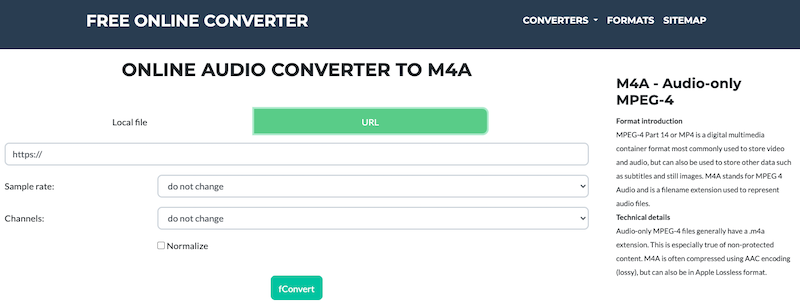 FConvert.com에서 온라인으로 AVI를 M4A로 변환