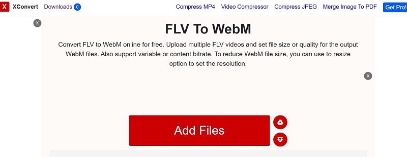 Online FLV naar WEBM-converter